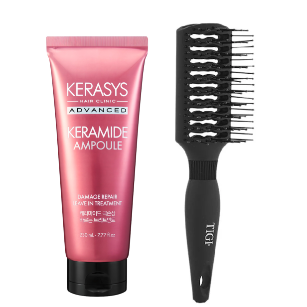 Kerasys – Keramide Damage Repair Leave-in 230ml + Grátis Escova Profissional Bed Head